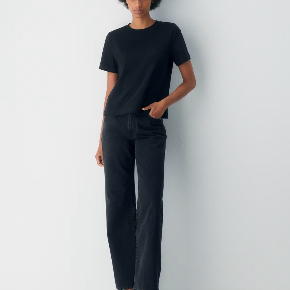 Denim Forum - Farrah Black Wide Leg Women's Jeans